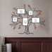 Iron Photo Frame Tree Metal Family Memory Photo Wall Background Decoration Green/Red Leaves Tree Picture with 5 Photo Frames