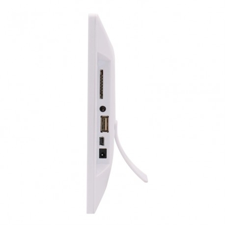 AC 100-240V 8 inch TFT Screen Digital Photo Frame with Holder & Remote Control, Support USB / SD Card Input (White)