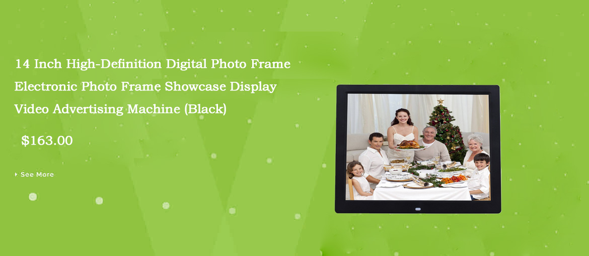 14 Inch High-Definition Digital Photo Frame Electronic Photo Frame Showcase Display Video Advertising Machine (Black)